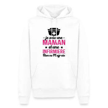 Je suis une maman et une infirmière humour cadeau - Sweat à capuche Premium bio Homme - blanc - Devant - Nico (187cm)