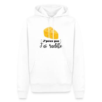 J'peux pas j'ai raclette - Sweat à capuche Premium bio Homme - blanc - Devant - Nico (187cm)