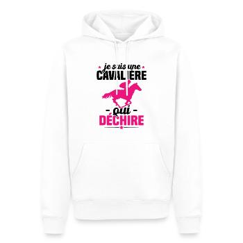 Je Suis Une Cavalière Qui Déchire Cadeau - Sweat à capuche Premium bio Homme - blanc - Devant - Nico (187cm)