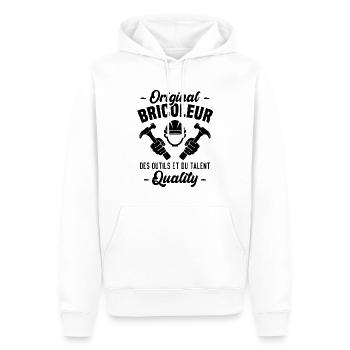 Original bricoleur des outils et du talent quality - Sweat à capuche Premium bio Homme - blanc - Devant - Nico (187cm)