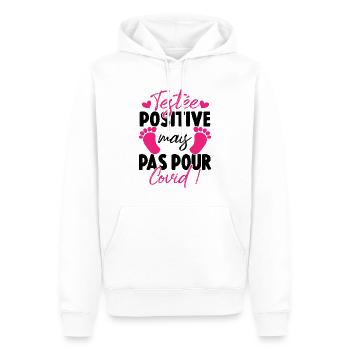 Testée positive mais pas pour covid Humour Bebe - Sweat à capuche Premium bio Homme - blanc - Devant - Nico (187cm)
