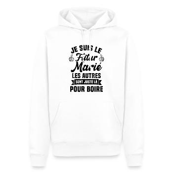 Je suis le futur marié humour cadeau futur marié - Sweat à capuche Premium bio Homme - blanc - Devant - Nico (187cm)
