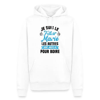 Je suis le futur marié humour cadeau futur marié - Sweat à capuche Premium bio Homme - blanc - Devant - Nico (187cm)
