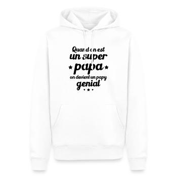 Quand On Est Super Papa On Devient Papy Génial - Sweat à capuche Premium bio Homme - blanc - Devant - Nico (187cm)