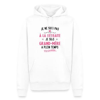 Je ne suis pas à la retraite je suis grand mère - Sweat à capuche Premium bio Homme - blanc - Devant - Nico (187cm)