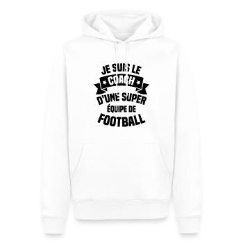 Je suis le coach d'une super équipe de football - Sweat à capuche Premium bio Homme - blanc - Devant - Nico (187cm)