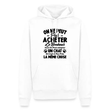 On peut adopter un chat Humour Cadeau - Sweat à capuche Premium bio Homme - blanc - Devant - Nico (187cm)