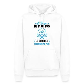 Si papa ne peut pas le cuisiner personne ne peut - Sweat à capuche Premium bio Homme - blanc - Devant - Nico (187cm)