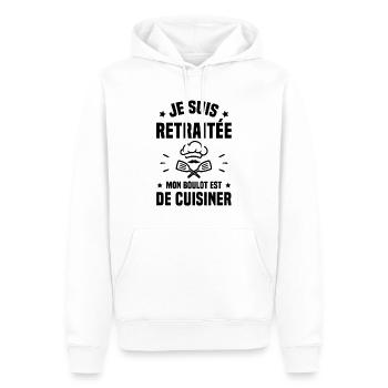 Je suis retraitée mon boulot est de cuisiner - Sweat à capuche Premium bio Homme - blanc - Devant - Nico (187cm)