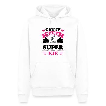 Cette nana est une super eje, Humour cadeau nana - Sweat à capuche Premium bio Homme - blanc - Devant - Nico (187cm)