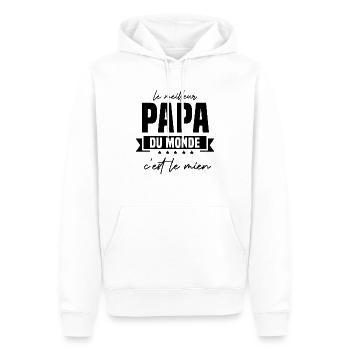le meilleur papa du monde c'est le mien - Sweat à capuche Premium bio Homme - blanc - Devant - Nico (187cm)