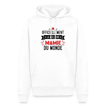 Cadeau meilleure mamie du monde grand mère - Sweat à capuche Premium bio Homme - blanc - Devant - Nico (187cm)