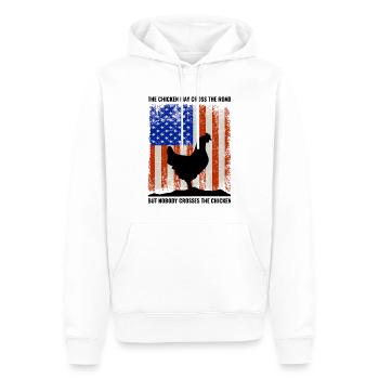 4. Juli Amerikanische Flagge USA Chicken Lover Farmer - Männer Premium Bio Hoodie - Weiß - Vorne - Nico (187cm)