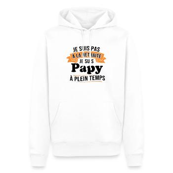Je ne suis pas retraité je suis papy à plein temps - Sweat à capuche Premium bio Homme - blanc - Devant - Nico (187cm)