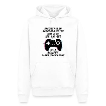 Si C'est Pas En Rapport Avec Les Mangas Jeux Vidéo - Sweat à capuche Premium bio Homme - blanc - Devant - Nico (187cm)