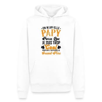 On m'appelle papy parce que je suis trop cool - Sweat à capuche Premium bio Homme - blanc - Devant - Nico (187cm)