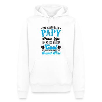 On m'appelle papy parce que je suis trop cool - Sweat à capuche Premium bio Homme - blanc - Devant - Nico (187cm)
