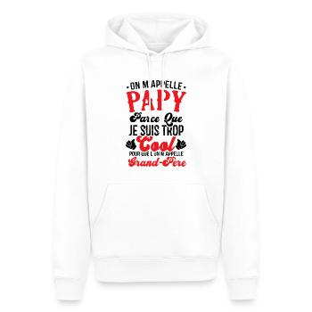 On m'appelle papy parce que je suis trop cool - Sweat à capuche Premium bio Homme - blanc - Devant - Nico (187cm)