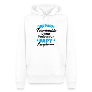 Cadeau pour grand-père - Un papy exceptionnel - Sweat à capuche Premium bio Homme - blanc - Devant - Nico (187cm)