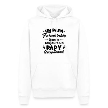 Cadeau pour grand-père - Un papy exceptionnel - Sweat à capuche Premium bio Homme - blanc - Devant - Nico (187cm)