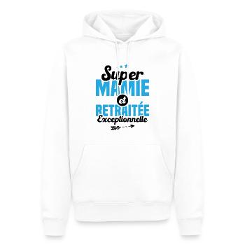 Super mamie et retraitée exceptionnelle - Sweat à capuche Premium bio Homme - blanc - Devant - Nico (187cm)