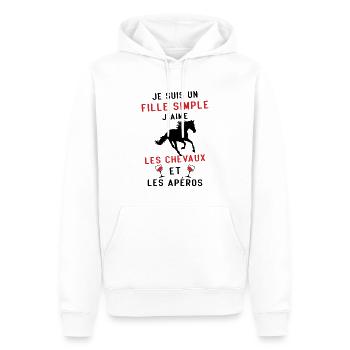 Je suis un fille j'aime les chevaux et les apéros - Sweat à capuche Premium bio Homme - blanc - Devant - Nico (187cm)