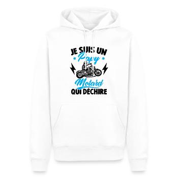 Je Suis Un Papy Motard Qui Déchire - Sweat à capuche Premium bio Homme - blanc - Devant - Nico (187cm)