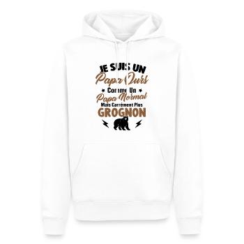 Je Suis Un Papa Ours Comme Un Papa Normal - Sweat à capuche Premium bio Homme - blanc - Devant - Nico (187cm)