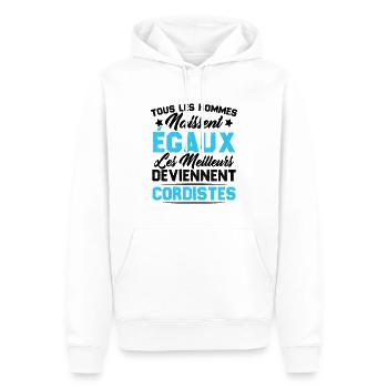 Les Meilleurs Hommes Deviennent Cordistes - Sweat à capuche Premium bio Homme - blanc - Devant - Nico (187cm)