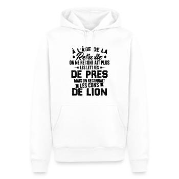 Cadeau D'humour Pour Les Retraités - Sweat à capuche Premium bio Homme - blanc - Devant - Nico (187cm)