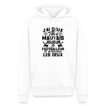 mauvais joueur footballeur cadeau drôle football - Sweat à capuche Premium bio Homme - blanc - Devant - Nico (187cm)