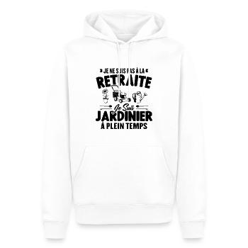 Je Ne Suis Pas À La Retraite Je Suis Jardinier - Sweat à capuche Premium bio Homme - blanc - Devant - Nico (187cm)