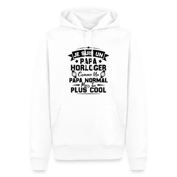 Je Suis Un Papa Horloger Comme Un Papa Normal - Sweat à capuche Premium bio Homme - blanc - Devant - Nico (187cm)