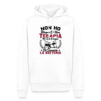 J'ai juste besoin de jouer de la batterie - Sweat à capuche Premium bio Homme - blanc - Devant - Nico (187cm)