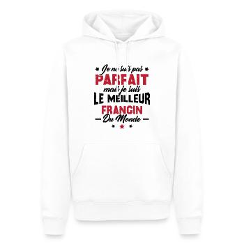 Pas parfait mais le meilleur frangin du monde - Sweat à capuche Premium bio Homme - blanc - Devant - Nico (187cm)