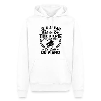 J'ai Juste Besoin De Jouer Du Piano Humour Cadeau - Sweat à capuche Premium bio Homme - blanc - Devant - Nico (187cm)