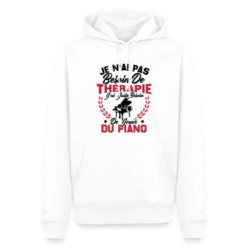 J'ai Juste Besoin De Jouer Du Piano Humour Cadeau - Sweat à capuche Premium bio Homme - blanc - Devant - Nico (187cm)