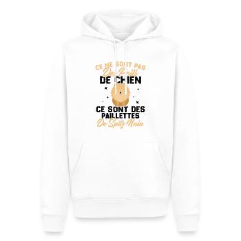 Ce sont des paillettes de spitz nain humour cadeau - Sweat à capuche Premium bio Homme - blanc - Devant - Nico (187cm)