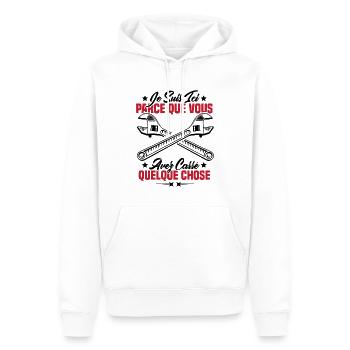 Je suis ici parce que vous avez cassé quelque chos - Sweat à capuche Premium bio Homme - blanc - Devant - Nico (187cm)