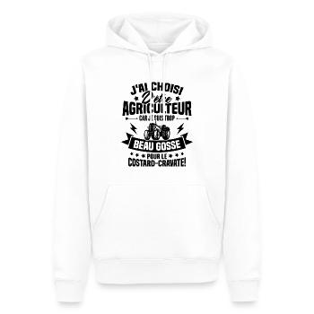 Agriculteur et Beau-gosse - Sweat à capuche Premium bio Homme - blanc - Devant - Nico (187cm)