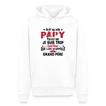 On m'appelle Papy parce que je suis trop cool - Sweat à capuche Premium bio Homme - blanc - Devant - Nico (187cm)