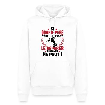 Si Grand Père Pas Le Réparer Personne Ne Peut - Sweat à capuche Premium bio Homme - blanc - Devant - Nico (187cm)