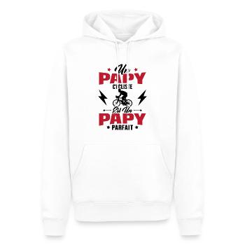 Un papy cycliste est un papy parfait Cadeau - Sweat à capuche Premium bio Homme - blanc - Devant - Nico (187cm)