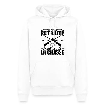 Mon plan retraite c'est d'aller à la chasse - Sweat à capuche Premium bio Homme - blanc - Devant - Nico (187cm)