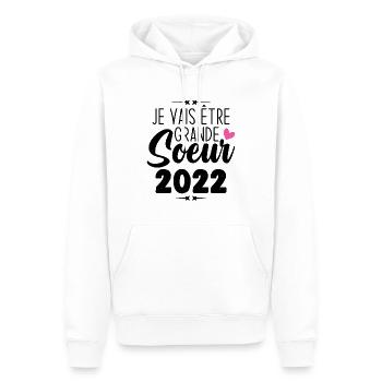 Je Vais Être Grande Sœur 2022, Annonce Grossesse - Sweat à capuche Premium bio Homme - blanc - Devant - Nico (187cm)