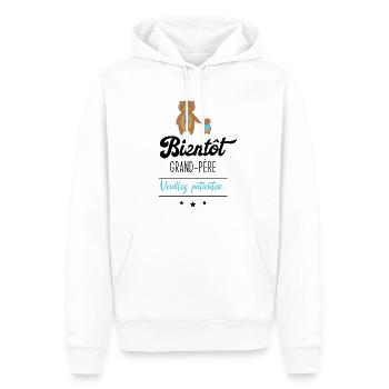 Bientôt grand père veuillez patienter, Futur papy - Sweat à capuche Premium bio Homme - blanc - Devant - Nico (187cm)