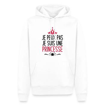 je peux pas je suis une princesse - Sweat à capuche Premium bio Homme - blanc - Devant - Nico (187cm)