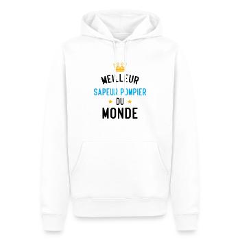 Cadeau Meilleur sapeur pompier du monde - Sweat à capuche Premium bio Homme - blanc - Devant - Nico (187cm)