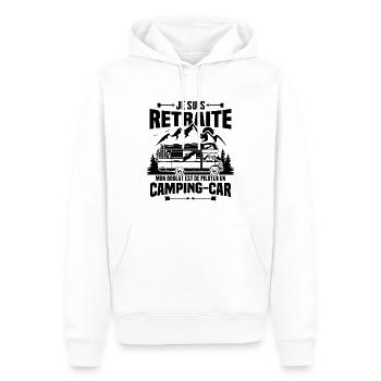 Je suis retraité et piloter un camping-car Cadeau - Sweat à capuche Premium bio Homme - blanc - Devant - Nico (187cm)