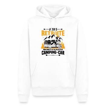 Je suis retraité et piloter un camping-car Cadeau - Sweat à capuche Premium bio Homme - blanc - Devant - Nico (187cm)